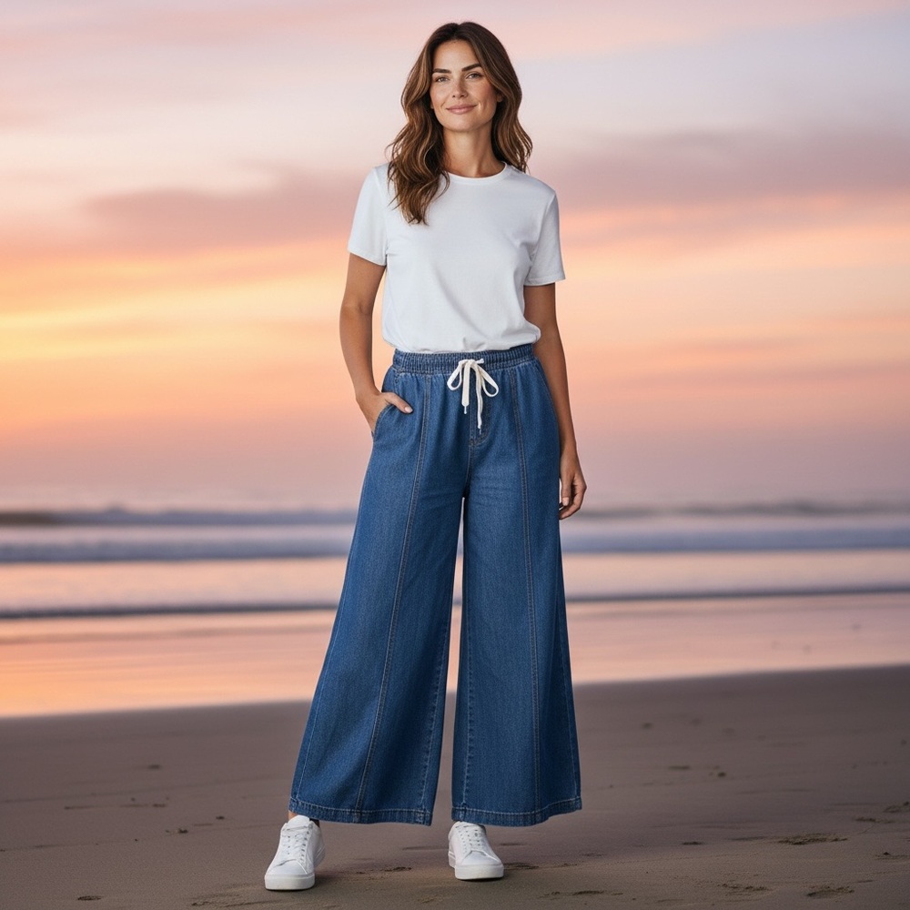 Universal Thread Blue Denim Wide Leg Pants